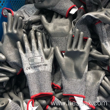 Hespax Cut Resistant PU Coated Automotive Mechanic Gloves